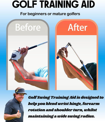 Image of Golf Swing Trainer aid - Golf Training aid to Improve Hinge, Forearm Rotation, Shoulder turna and Grip.Portable Collapsible Swing Trainer Equipped with Golf Grip Trainer