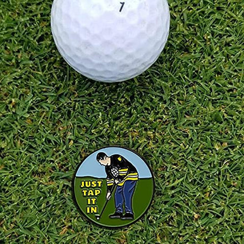 Image of Balanced Co. Funny Golf Hat Clip with Enamel Magnetic Ball Marker Just Tap It In