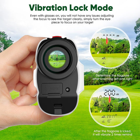 Image of VQTIL Golf Rangefinder 700Yards Laser Range Finder with Slope, USB Rechargeable Golf Laser Rangefinder with Flag Acquisition, External Slope Switch for Golf Tournament Legal, 6X Magnification…