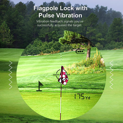 Image of PEAKPULSE Golf Rangefinder with Slope, 650 Yards Laser Range Finder Golfing, Distance Finder, Flag Pole Locking Vibration︱ Fast Focus System