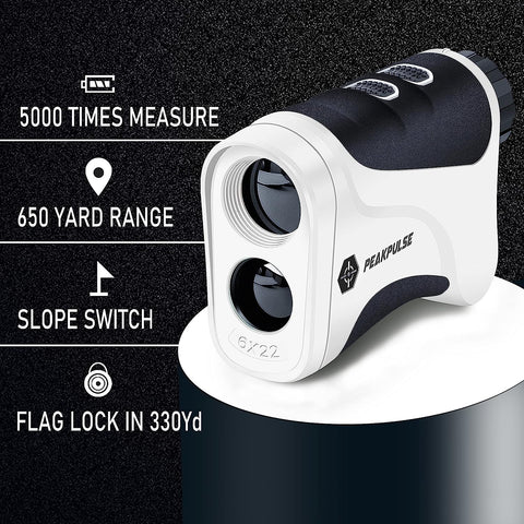 Image of PEAKPULSE Golf Rangefinder with Slope, 650 Yards Laser Range Finder Golfing, Distance Finder, Flag Pole Locking Vibration︱ Fast Focus System